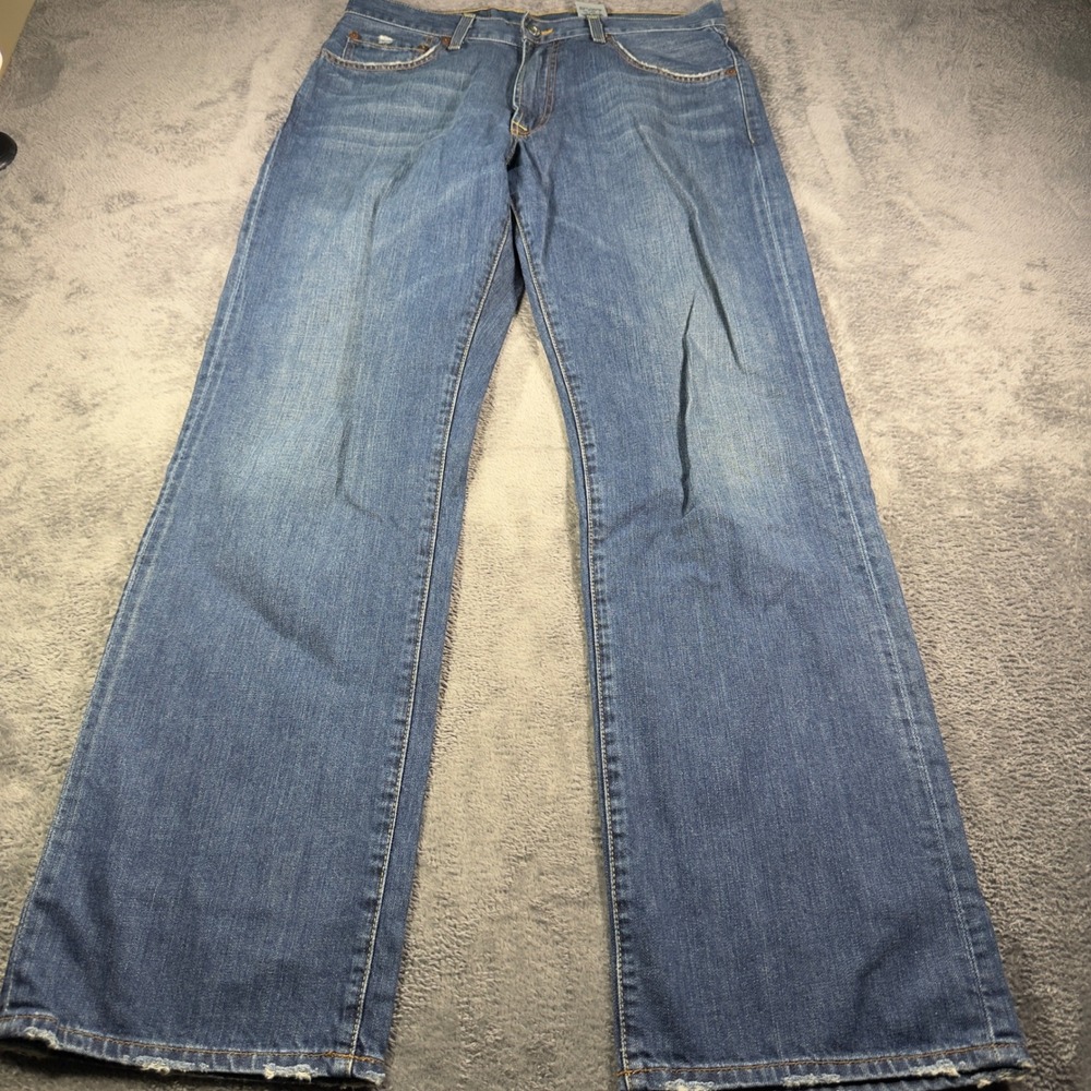 Lucky Brand 181 Bootleg Jeans Mens 32 Medium Wash Blue Stretch Denim Distressed